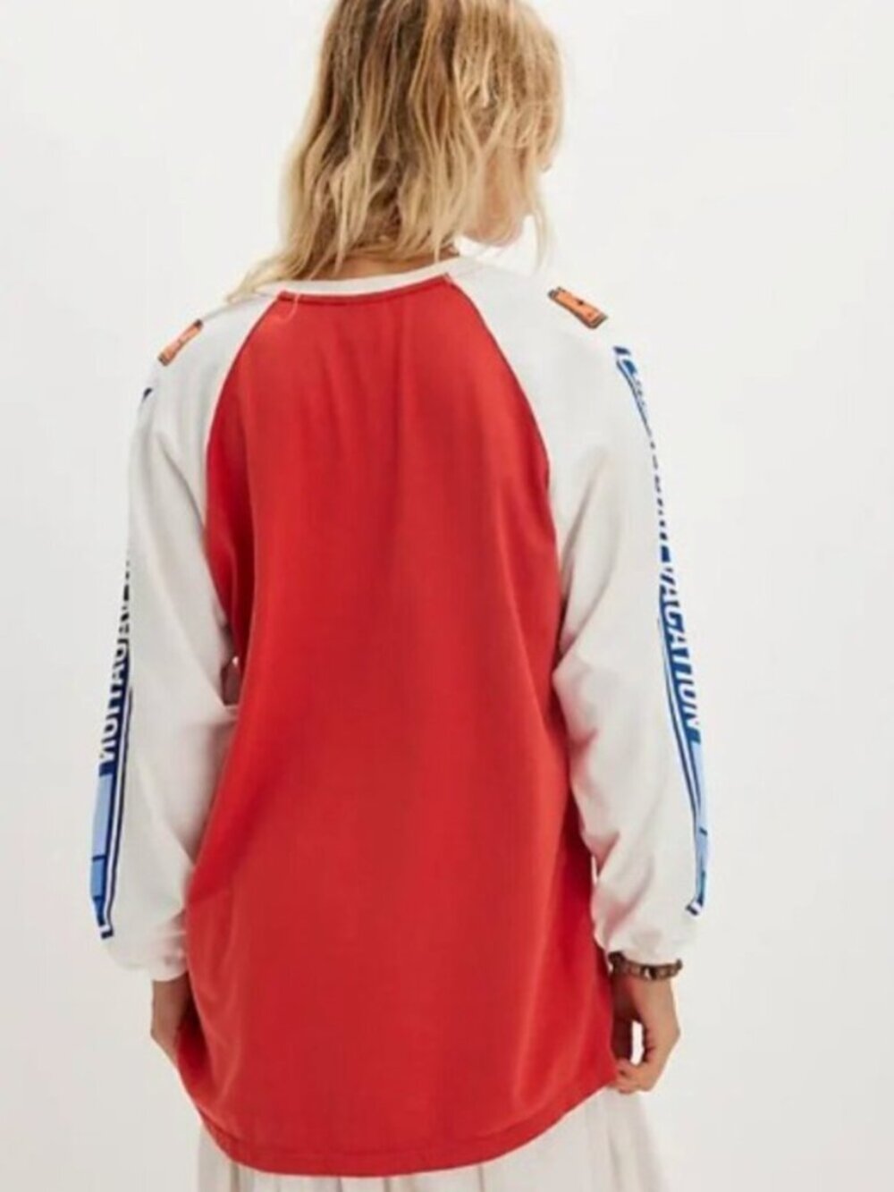FREE PEOPLE x CIAO CIAO VACATION Speed Racer Long Sleeve Tee Red White XS NWT - Picture 2 of 16